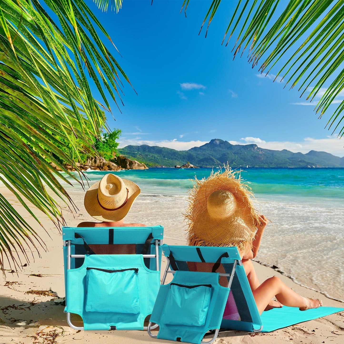 Ktaxon Beach Mat Lounge Chair, Protable Folding Lightweight Beach Chairs for Adults, Suitable for Tanning Beach Lawn, Mint Green