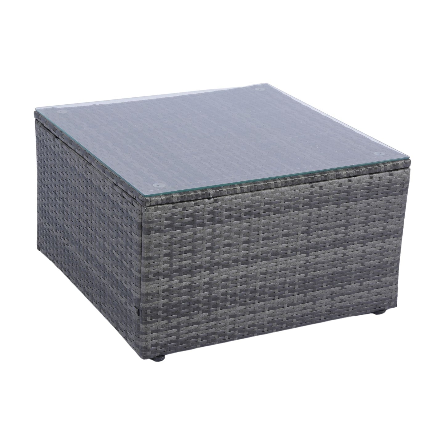 Olurrisa 5 Pieces PE Rattan sectional Outdoor Furniture Cushioned U Sofa set with 2 Pillow Grey wicker + Black Cushion