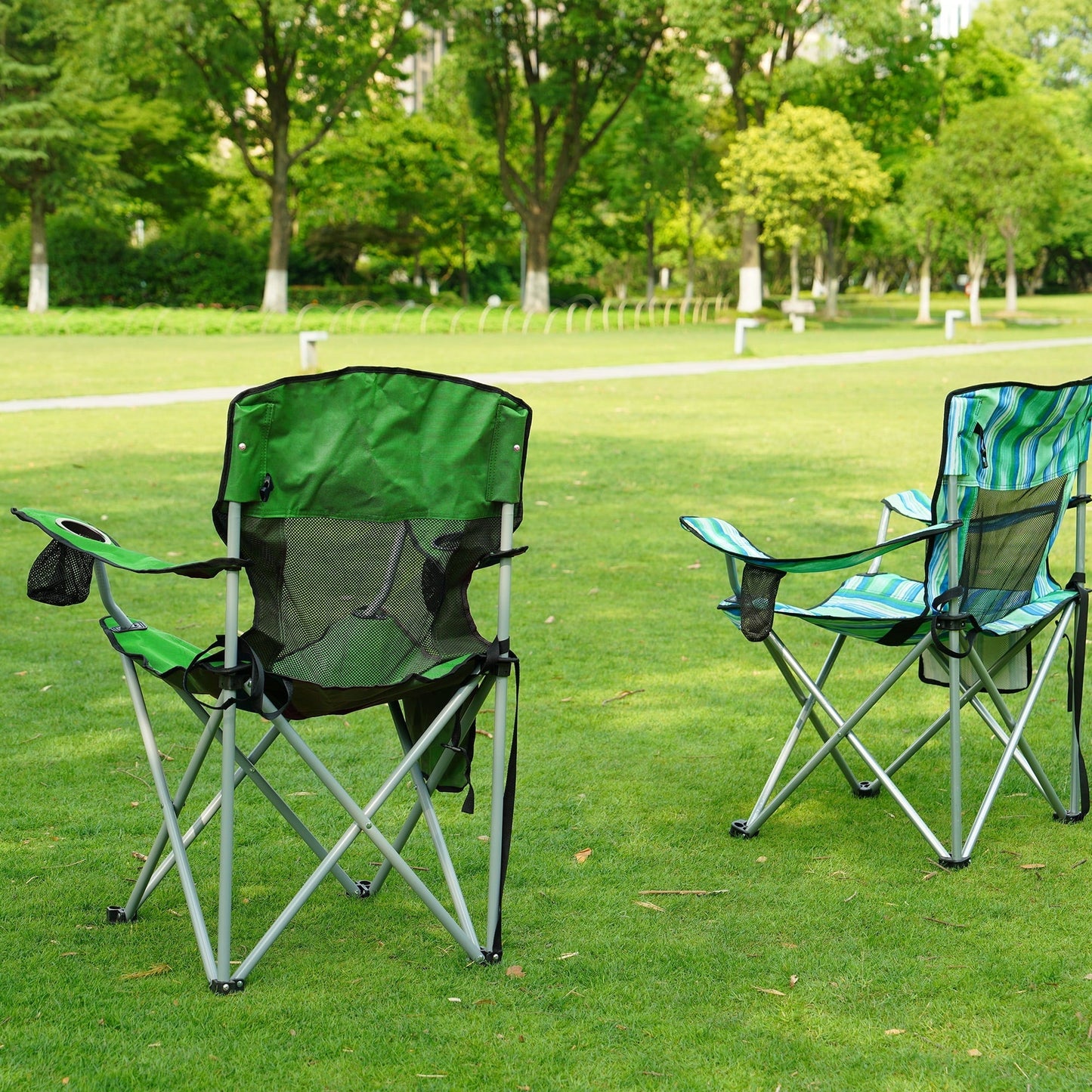 BalanceFrom Folding Camp Chair，Portable Outdoor Chair，with Cup Holder & Carrying Bag，for Camping, Beach, Fishing, and Sports Events