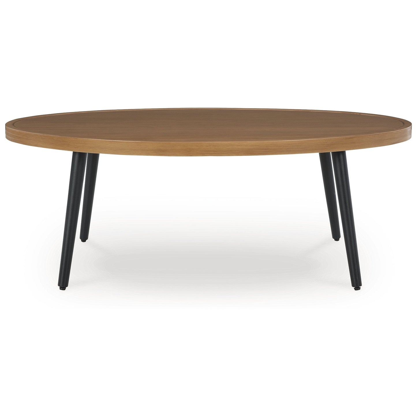 Signature Design by Ashley Horizon Hall Outdoor Coffee Table, Weather-Resistant Aluminum, Two-Tone Brown