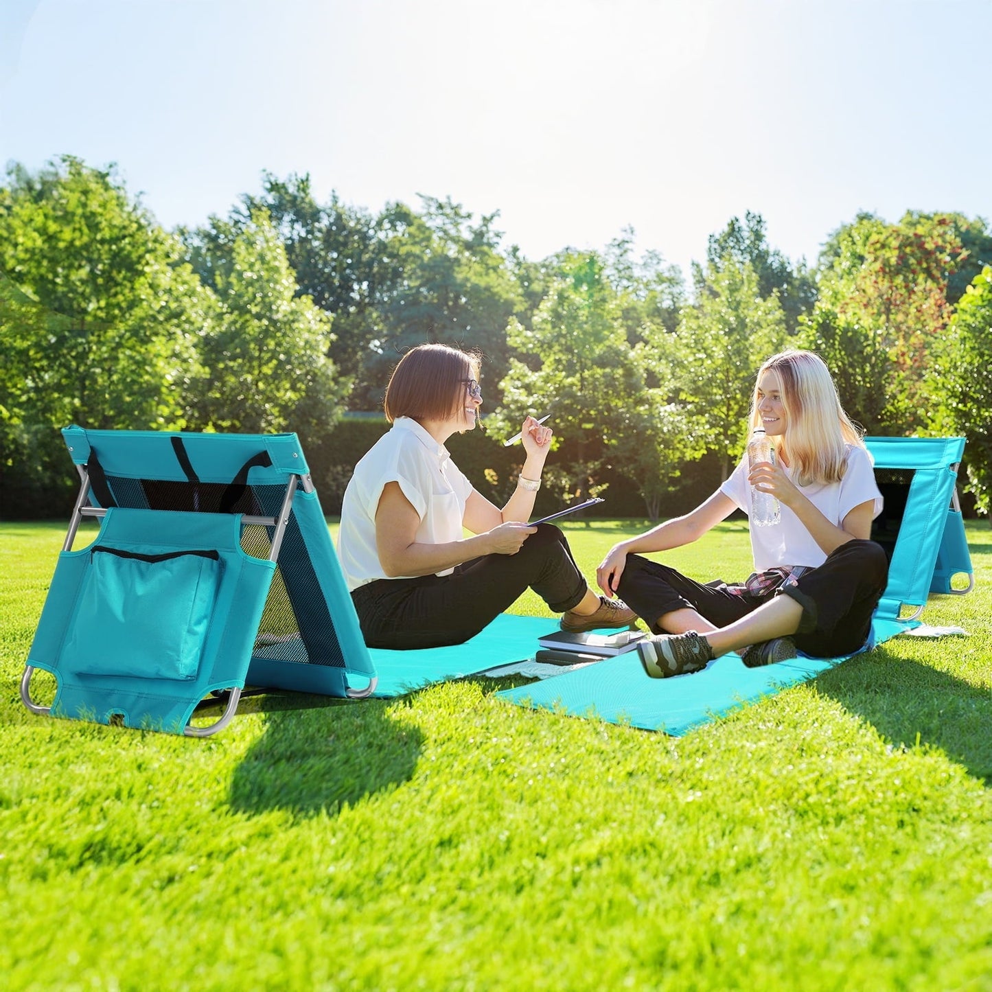 Ktaxon Beach Mat Lounge Chair, Protable Folding Lightweight Beach Chairs for Adults, Suitable for Tanning Beach Lawn, Mint Green