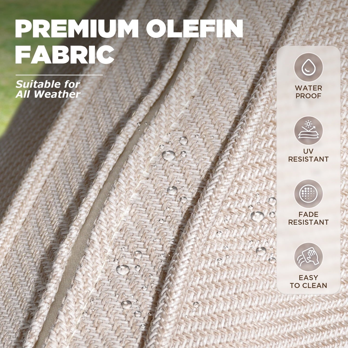 Lumiinofami 6 Pieces Outdoor Patio Conversation Furniture Set - 2 Outdoor Sofa, 2 Wicker Swivel Rocking Glider Chairs and 2 Ottomans, for Garden, Balcony, Porch, Beige