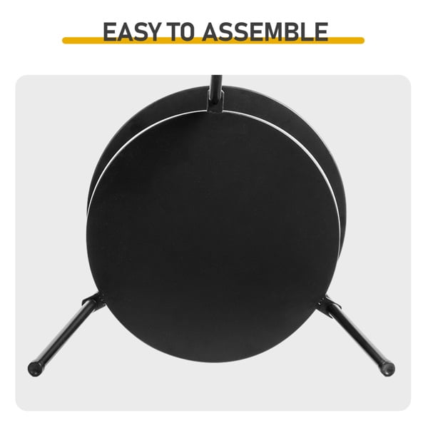 Patio Small Side Table, Round 2 Tier End Table, Metal Round Coffee Table for Indoor Outdoor, Black