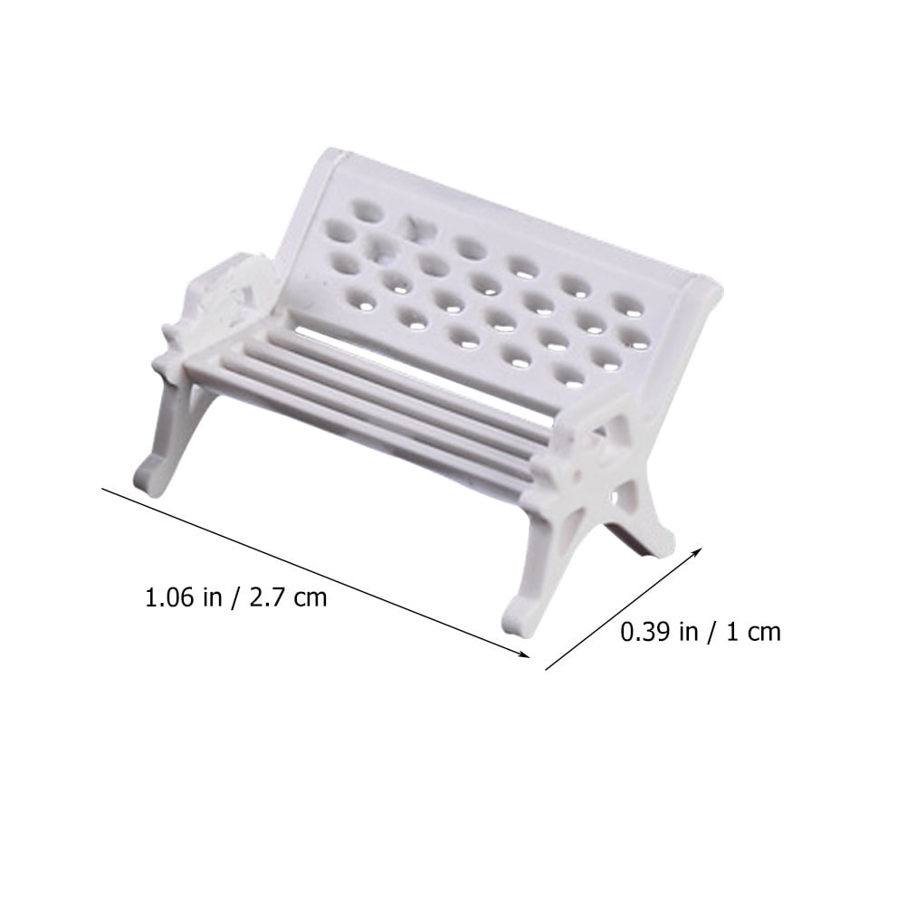 Tineasur Garden Bench Model Bench Models White ABS 16Set Ornament Decoration