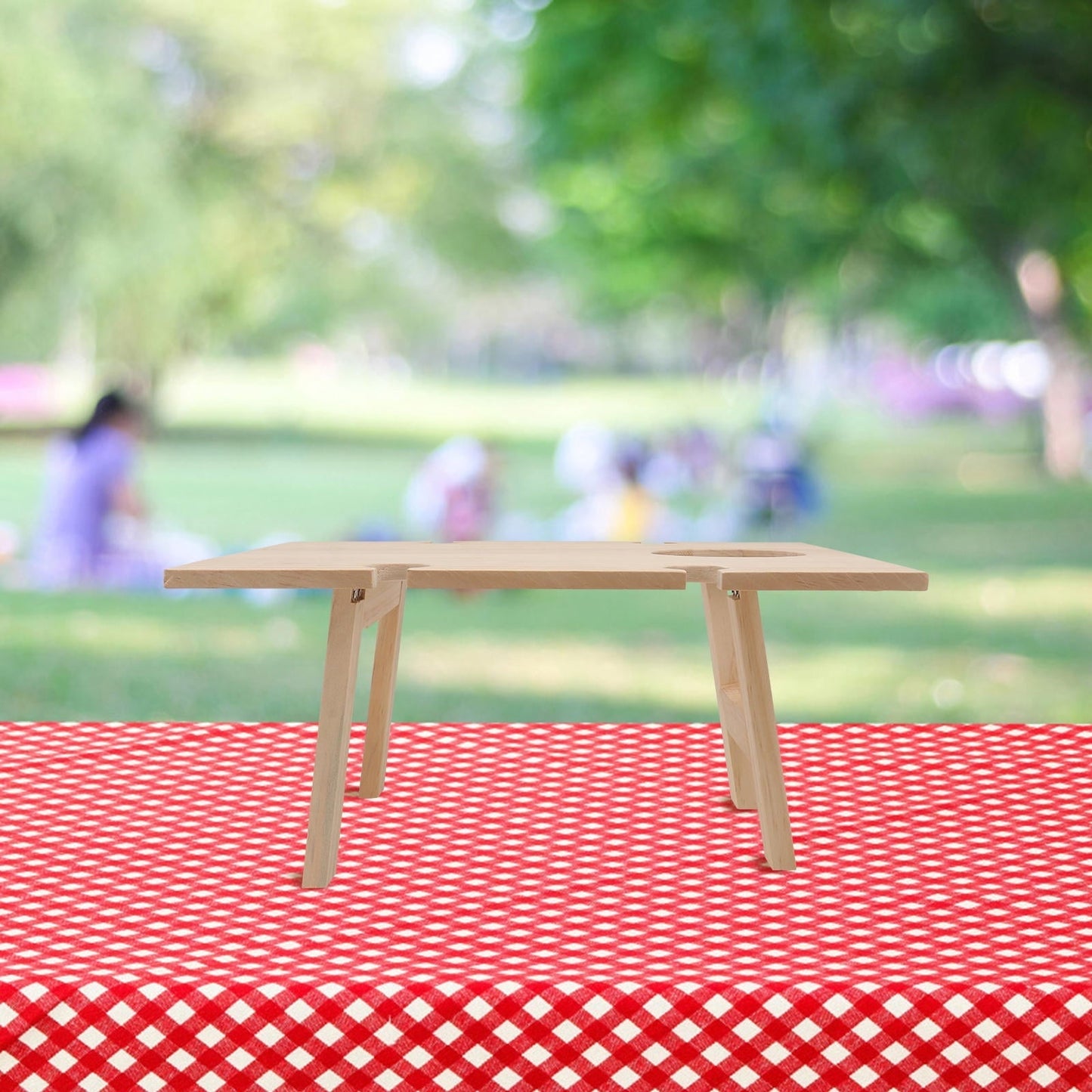 Raindrops 1 Pc Mini Picnic Table Travel Outdoor Small Table for Adults 34x11.8in