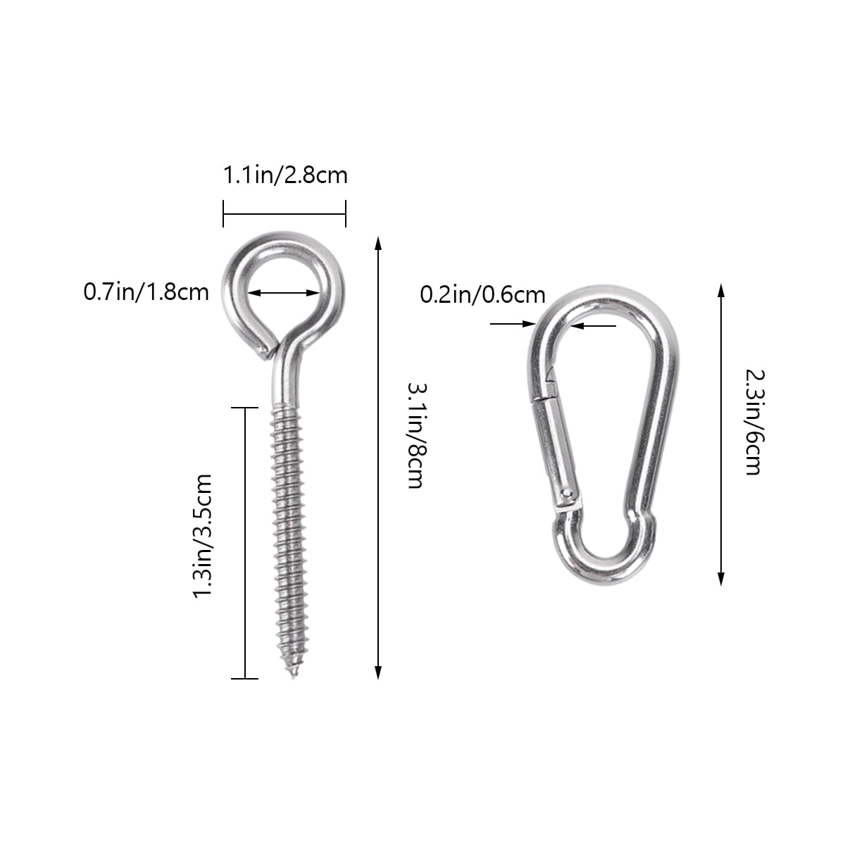 Clispeed 4Pcs Hangers Stainless Steel Fixing Accessories for Hammock