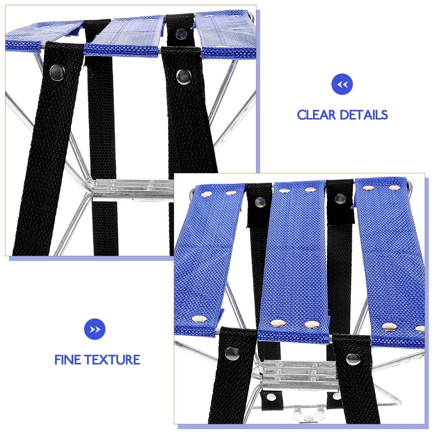 PTOOTP 1Pcs Metal Frame Folding Stool For Camping And Fishing Blue Color And Construction