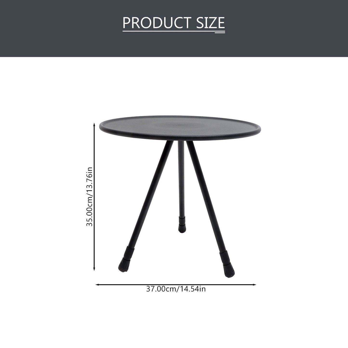 UPOUART 1Pcs Black Round Portable Picnic Table for Outdoor Camping and Barbecue