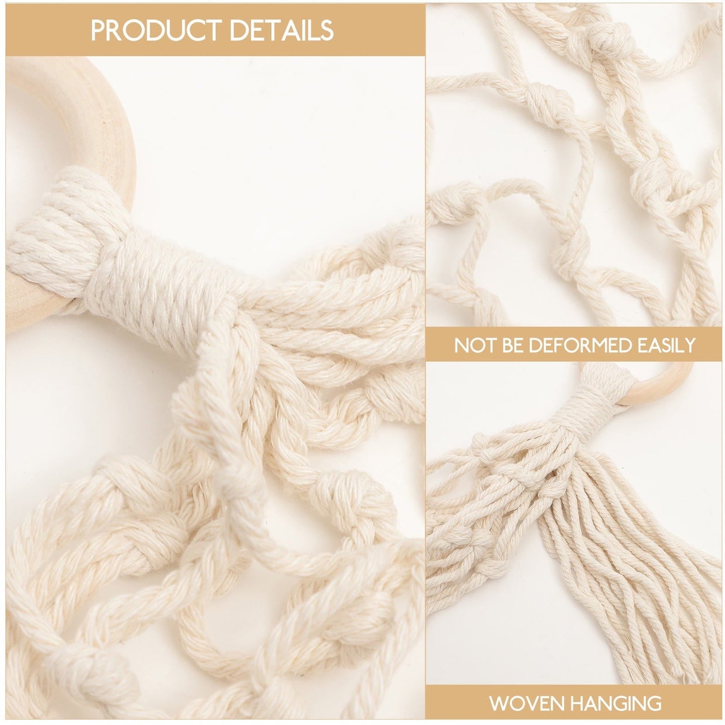 Clispeed Handwoven Fruit Hammock Cotton Minimalist Style for Homeowners 1Pack