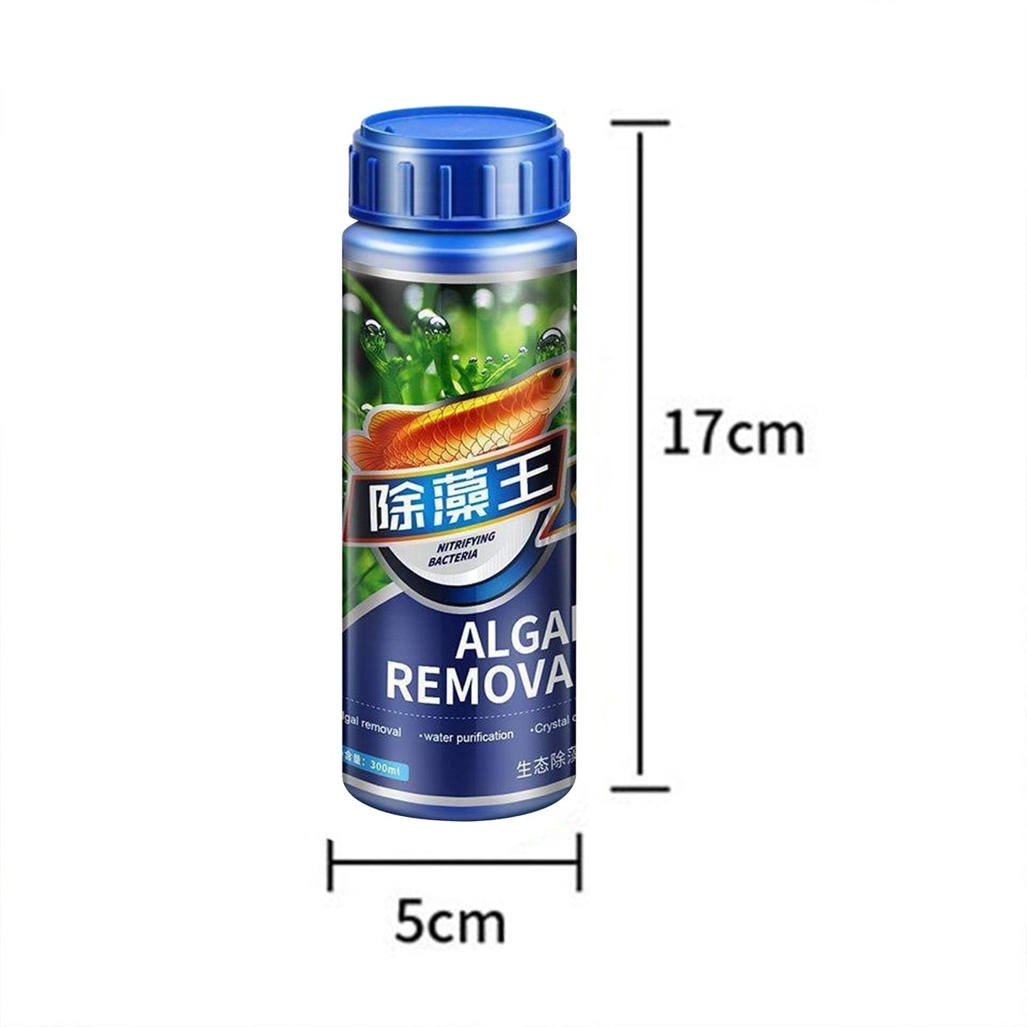 Aquarium Algae Remover | Fish Tank Algaecide & Moss Control Solution | Green Water, Brown Silk, Blue Moss Cleaner | Safe Aquarium Cleaning Agent | 300ml Bottle | Effective Water Clarifier
