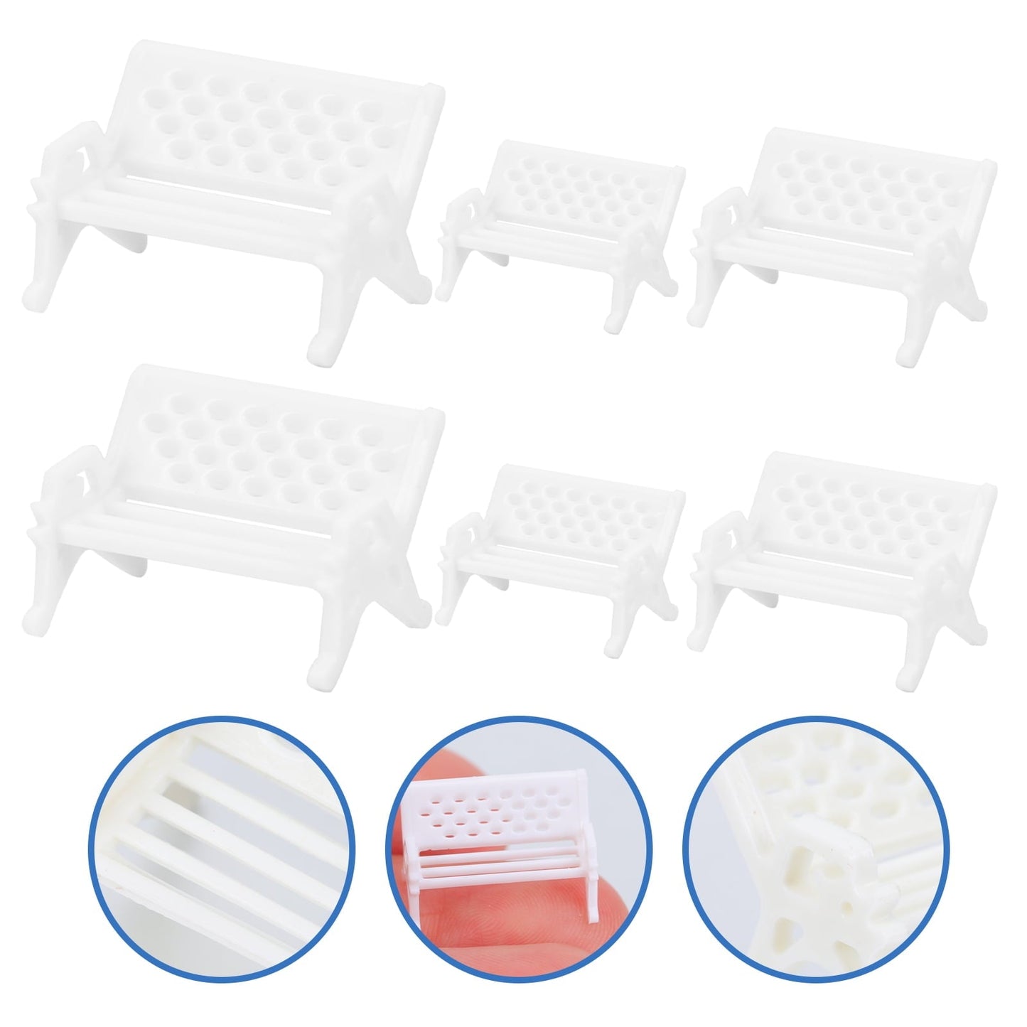 WESIEVYA 6Pcs Mini Garden Bench for Holidays and Birthdays 2.5in