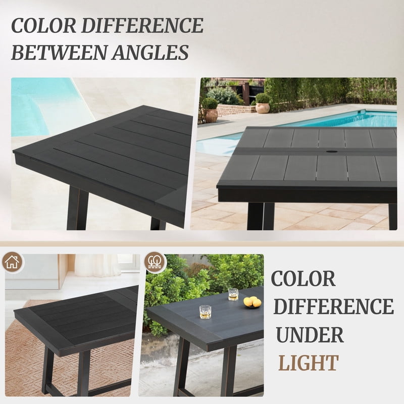 Dycanpo Outdoor Dining Table,HDPS All-Weather Material Outdoor Table for Patio Lawn Garden,Black