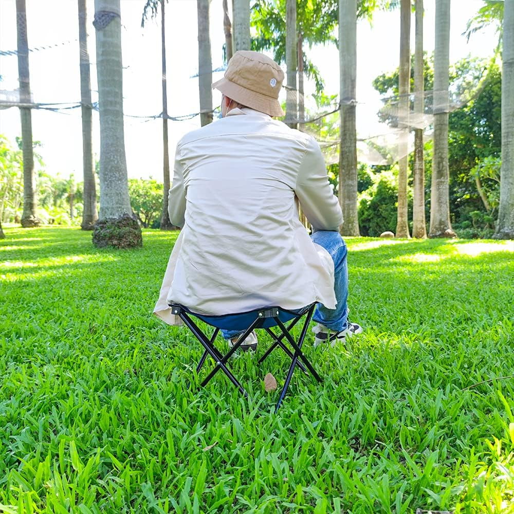 Portable Folding Camping Stool Outdoor Camping Lightweight Samll Chair for Fishing Hiking Gardening and Beach with Carry Bag,9.8in