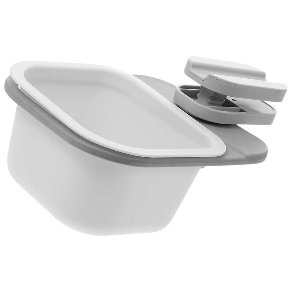 FONDOTIN 2Pack Tiny Small Trash Can Gray ABS Rotatable Simple Design For Dining Table