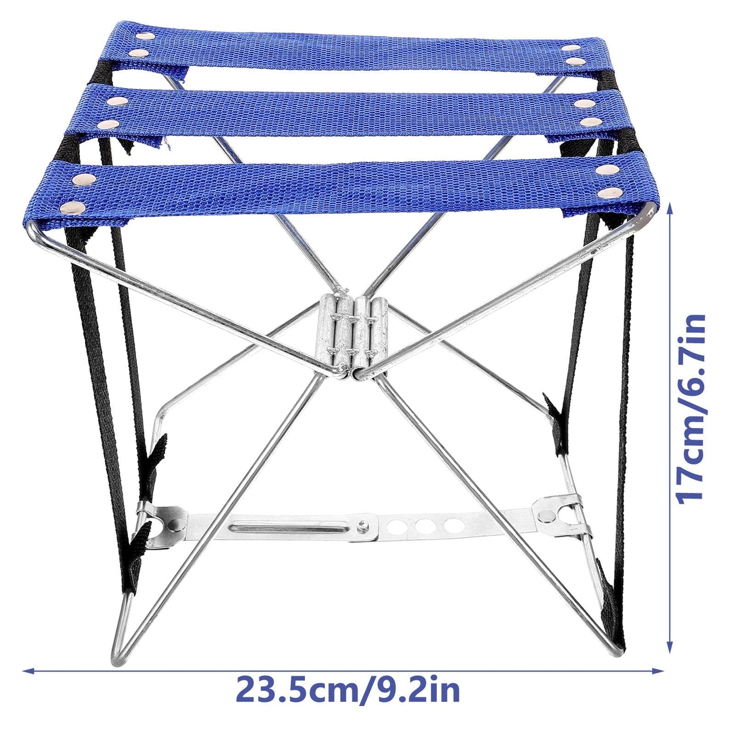 PTOOTP 1Pcs Metal Frame Folding Stool For Camping And Fishing Blue Color And Construction