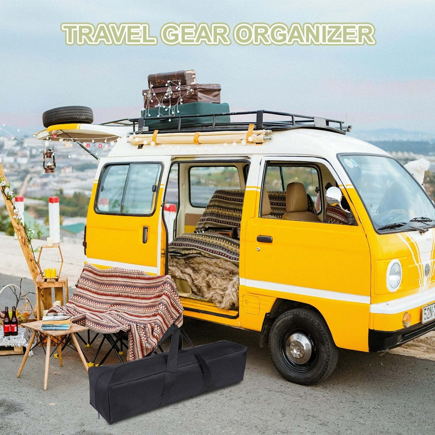 Uxcell Camp Chair Replacement Bag, Camping Folding Chair Bag with Handle Strap, 22 x 6 x 6 Inch for Outdoor (Black)