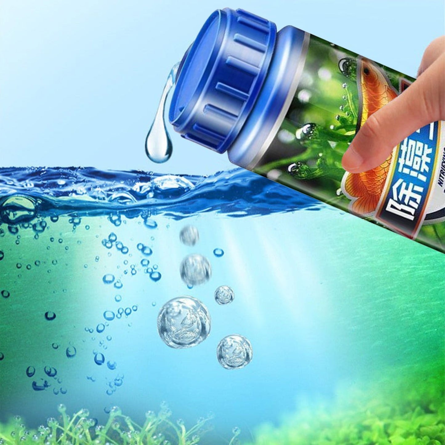 Aquarium Algae Remover | Fish Tank Algaecide & Moss Control Solution | Green Water, Brown Silk, Blue Moss Cleaner | Safe Aquarium Cleaning Agent | 300ml Bottle | Effective Water Clarifier