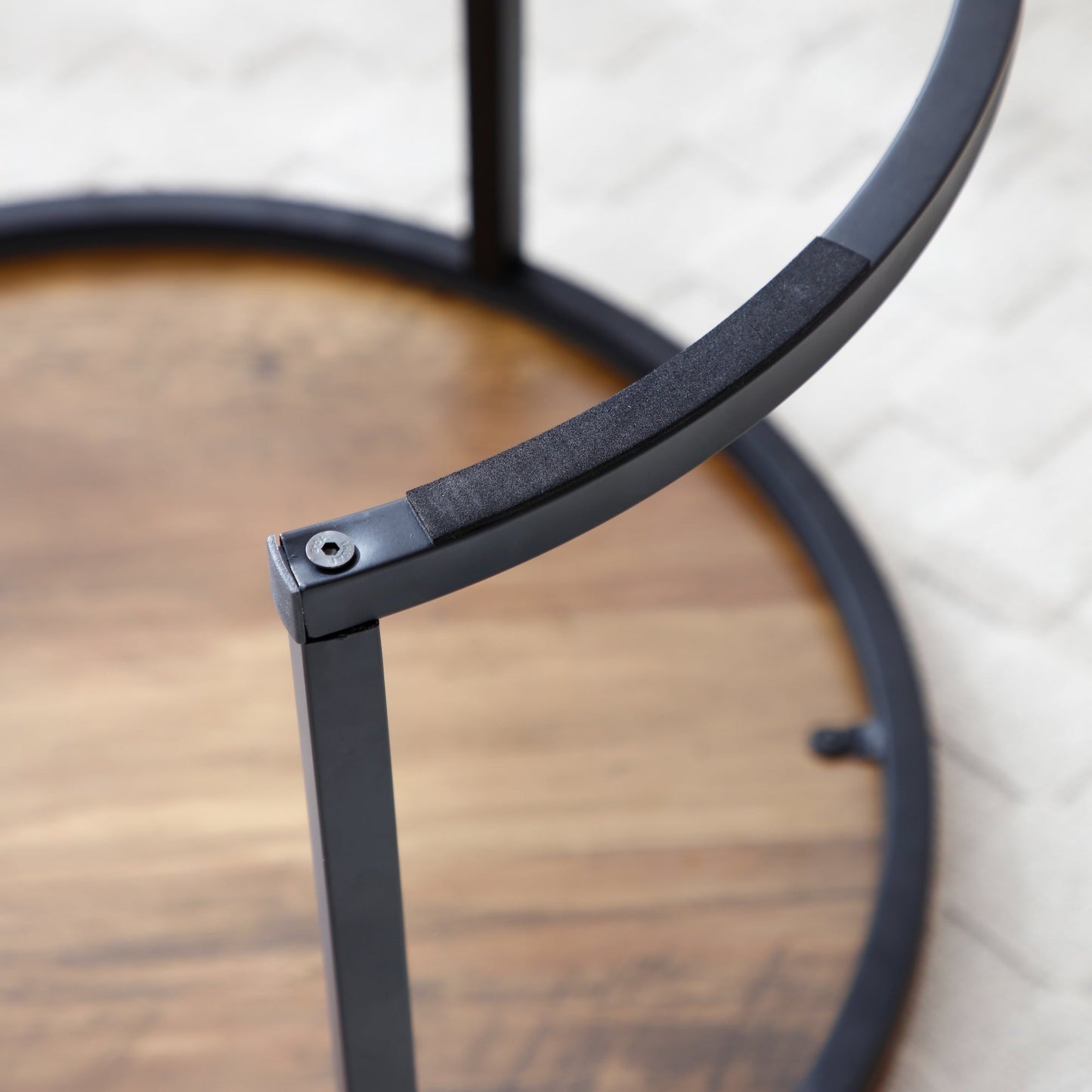 Funnil Nesting Coffee Table Set of 2, Wooden Round Coffee Table Set, Modern Circle Side Table, Accent End Side Table for Living Room, Office, Balcony, Brown