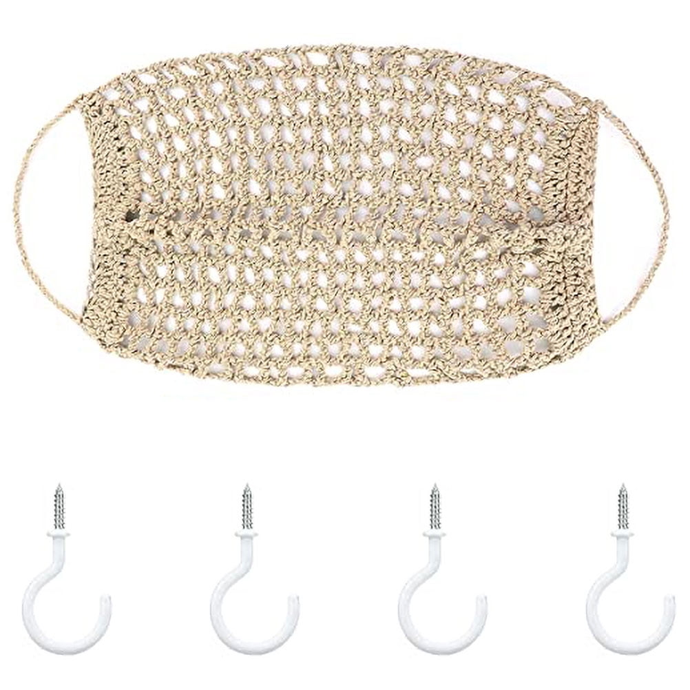 RENACLIPY Fruit Hammock for Kitchen 68X6X6CM Khaki Cotton Rope for Home 1 Set