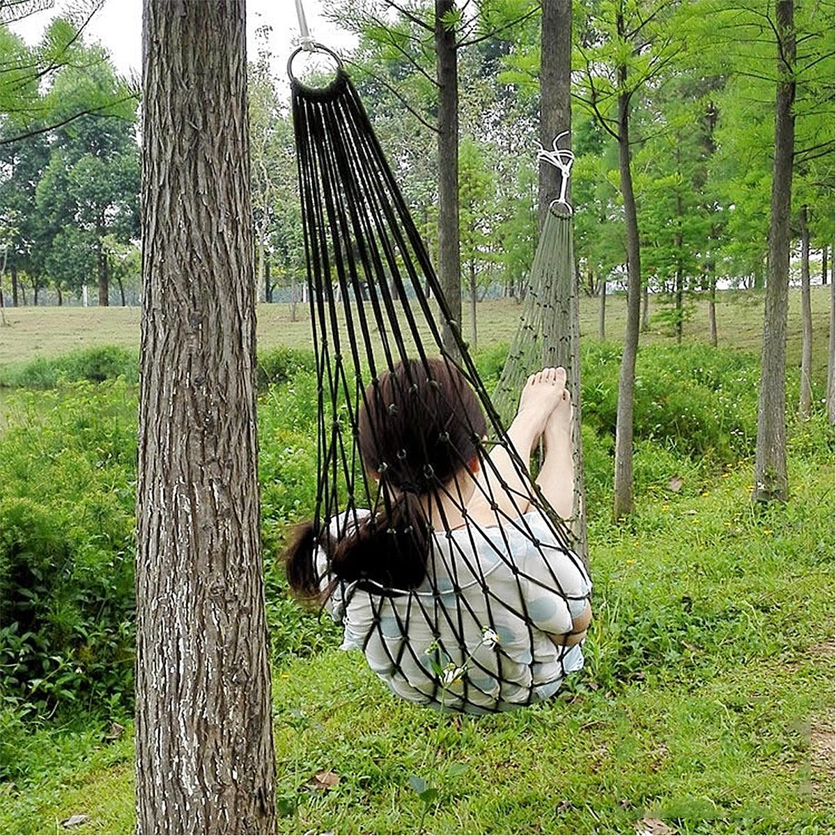 Worgeous 1Pack Mesh Hammock for Outdoor Sports Camping Sleeping Nylon 11.8x47.2in