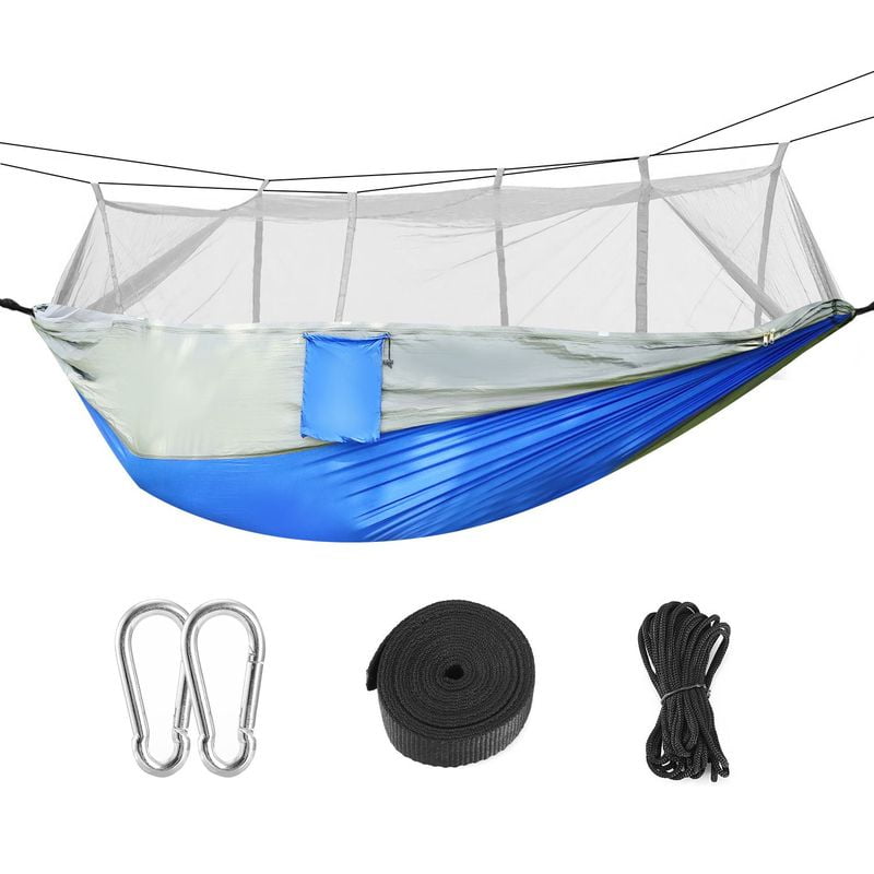 2 Persons Hammock ,600lbs Load W/Mosquito Net Outdoor Hiking Camping Hommock Portable Nylon Swing Hanging Bed