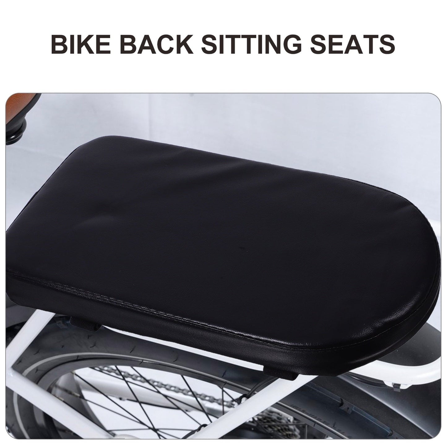 RENACLIPY Barstool Seat Cushions Bike Backseat Cushion Black Stable Installation 1Pcs