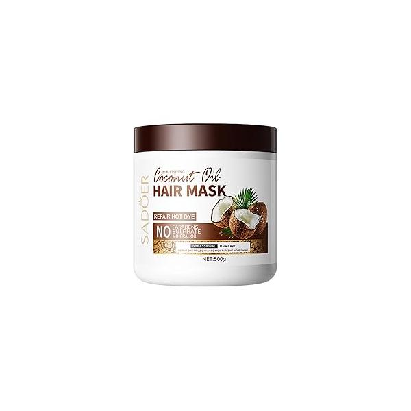 For SADOER coconut hair mask,deep nourishing and moisturizing treatment hair,soothes shine,hair conditioning mask 500g