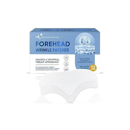 Forehead Wrinkle Patches, 12 Pcs Anti Patches with Collagen and Vitamin E, for Smoothing Fine Frown Lines & Wrinkles