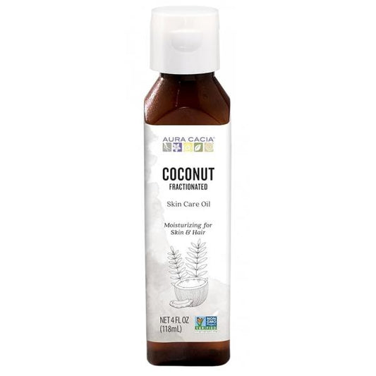 Aura Cacia Fractioned Coconut Oil Skin Care Oil, 4 Fl Oz