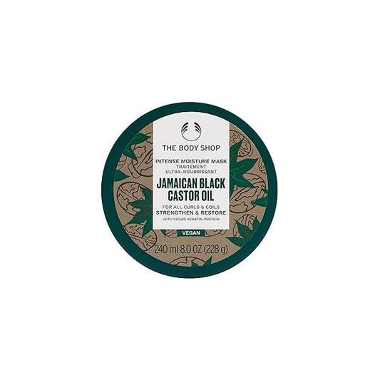 The Body Shop Jamaican Black Castor Oil Hair Mask - Strengthen and Restore For Curls Coils Vegan 8 Oz