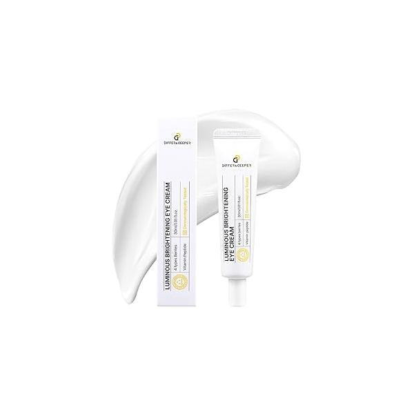 Differ & Deeper Luminous Brightening Eye Cream - Moisturizer for Dullness, Dark Circles Radiant-Looking Skin | K-Beauty Skincare (30ml)