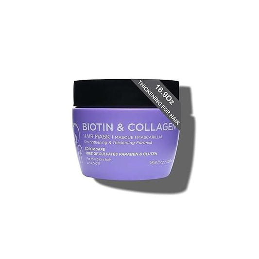 Luseta Biotin Collagen Hair Mask for Dry & Damaged 16.9 Oz, Strengthening Thickening Treatment Deep Conditioning