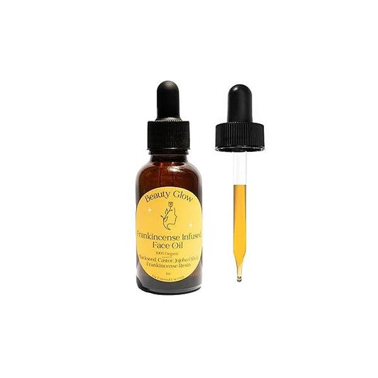 Frankincense Resin Infused Organic Black Seed, Castor & Jojoba Oils for Face Age Defying Miracle Facial Moisturizer Cold Pressed Serum Natural Skincare Hydrates Skin Moisturizing Beauty Glow 1 Fl Oz