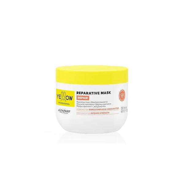 Alfaparf Milano Yellow Professional Bond Repair Mask for Damaged Hair - Intense Reparative & Moisturizing Strengthens, Repairs, Protects, Hydrates Vegan (10.1 fl oz / 300ml)