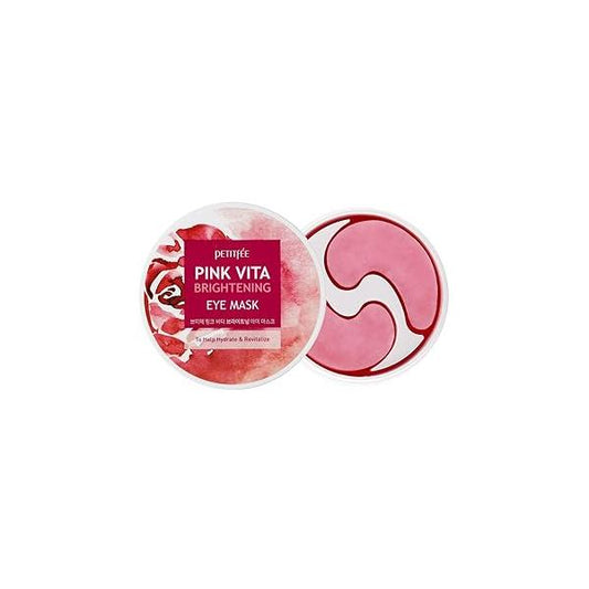 Pink Vita Brightening Eye Mask 60 Pieces (30pairs) - Rose and Vitamin B Patch, Soft Bamboo Sheet Mask, Evens Skin Tone, Extract, Tree Radish Beet Root Extract