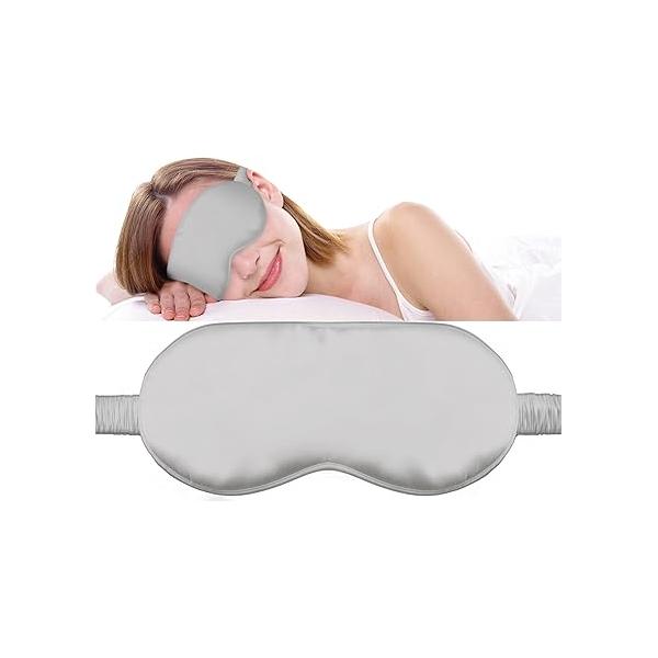 Fusion5 Silk Eye Mask with Elastic Band - 100% Pure Mulberry Sleep 25 Momme, Anti-Aging, Hypoallergenic, Blocks Light Soft & Smooth Night Cover for Sleeping Travel Box