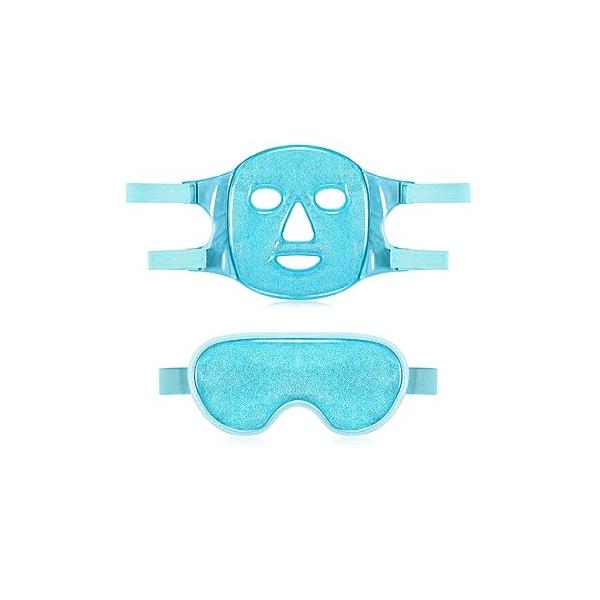 Geyoga Gel Ice Face Eye Mask Cooling Masks for Reducing Puffiness, Dark Circles, Redness, Pain Relief, Migraine, Stress, Hot/Cold Pack Compress with Soft Plush Backing(Pink)