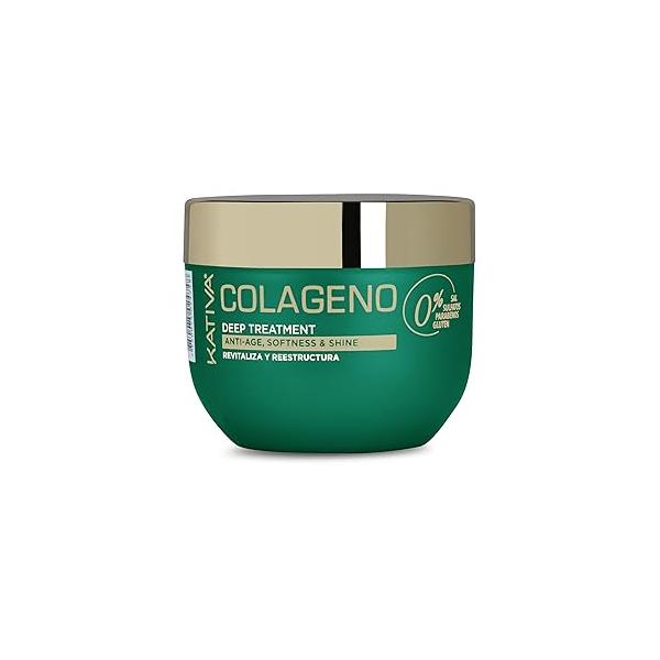 Kativa Collagen Deep Treatment Mask, 250 ML - Revitalizes, Restructures Aging and Damaged Hair for Weakened, Aging, Hair, free from Salt, Sulfate, Gluten, Paraben