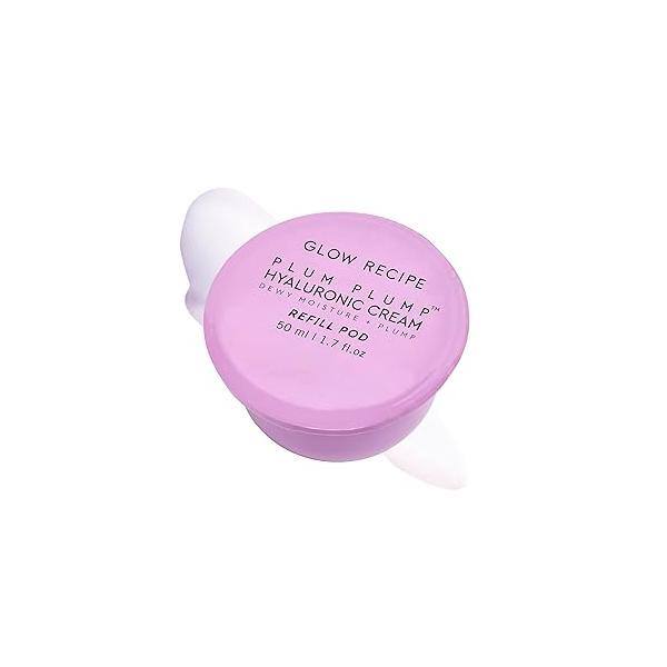 Glow Recipe Plum Plump Hyaluronic Acid Face Cream, Refill - Hydrating, Firming & Plumping Facial Moisturizer for Women Men Korean Skin Care with Polyglutamic Peptides Dry Wrinkles (50ml)