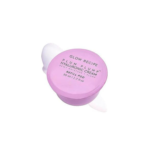 Glow Recipe Plum Plump Hyaluronic Acid Face Cream, Refill - Hydrating, Firming & Plumping Facial Moisturizer for Women Men Korean Skin Care with Polyglutamic Peptides Dry Wrinkles (50ml)