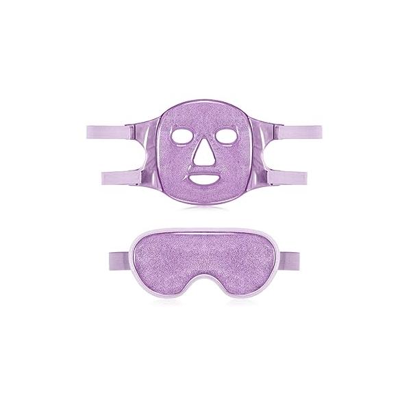 Geyoga Gel Ice Face Eye Mask Cooling Masks for Reducing Puffiness, Dark Circles, Redness, Pain Relief, Migraine, Stress, Hot/Cold Pack Compress with Soft Plush Backing(Pink)