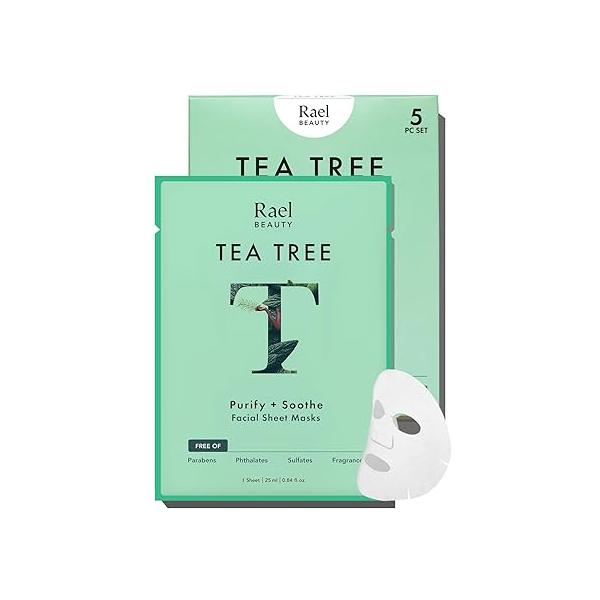 Rael Face Mask Skin Care, Collagen Masks - Bamboo Facial Sheet Mask, Korean Skincare, with Essence and Fruit Extracts, Nourishing Moisturizing, All Types (Collagen, 5 Sheets)