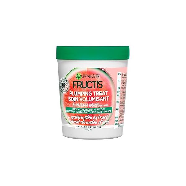 Garnier Fructis Plumping Treat 3-In-1 Hair Mask with Watermelon Extract