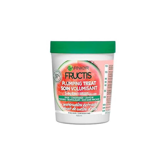 Garnier Fructis Plumping Treat 3-In-1 Hair Mask with Watermelon Extract