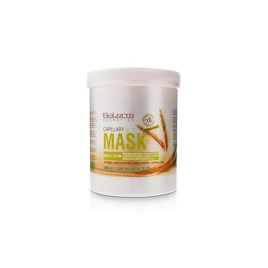 SALERM - Nourishing Hair Mask 1000 ml with Wheat Germ for Dry and Damaged Deep Hydration Shine Brightness Strengthening