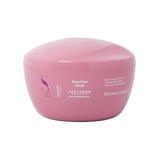 Alfaparf Milano Semi Di Lino Moisture Nutritive Mask for Dry Hair - Safe on Color Treated Sulfate, Paraben and Paraffin Free Professional Salon Quality
