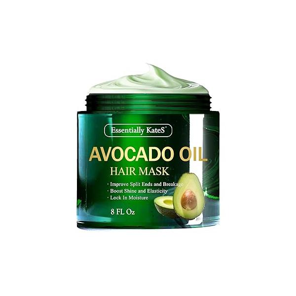 Avocado Oil Hair Mask 8 Fl Oz - 100% Pure Oil, Intensive Conditioning Treatment, Texture Styling, Protective Mask, Natural Ingredients