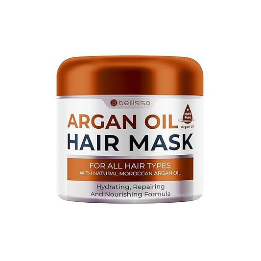 Moroccan Argan Oil Mask - Deep Conditioning Moisturizer for Dry, Extremely Damaged Hair Hydrating Repair Treatment Split Ends With Collagen and Keratin Curly, Frizzy Color Treated