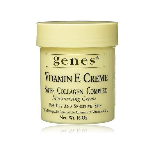 Genes Vitamin E Creme Swiss Collagen Complex Moisturizing for Dry and Sensitive Skin 16 oz
