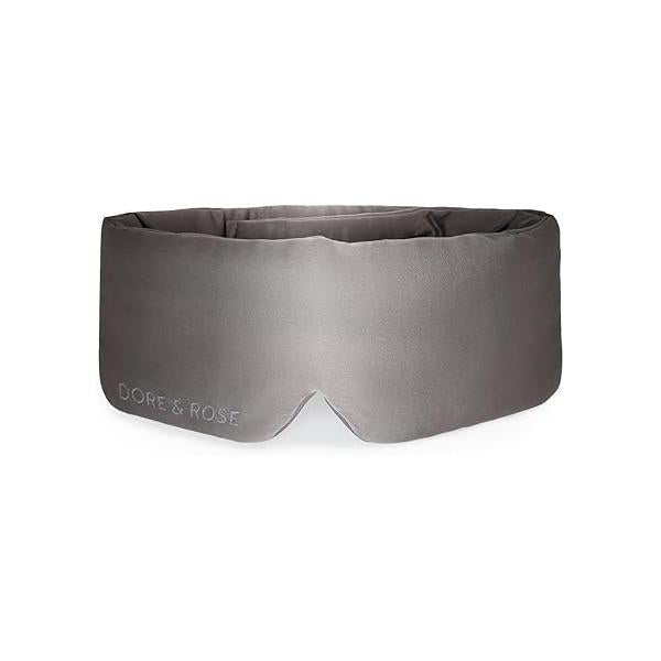 Dore & Rose Deep Sleep Mask Light Blocking, 23 Momme Mulberry Silk Eye Mask, Ultra Soft, Adjustable - Travel Sleeping for Men Women Charcoal